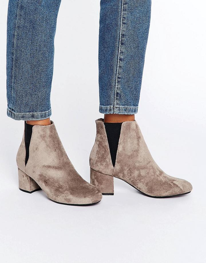 Blink Mid Block Heeled Chelsea Boot - Stone