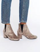 Blink Mid Block Heeled Chelsea Boot - Stone