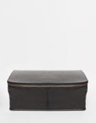 Asos Square Leather Toiletry Bag In Black - Black