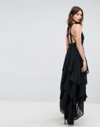 Y.a.s Tiered Maxi Dress - Black