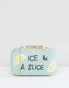 Asos Beach Juicy Slice Ice And A Slice Hard Clutch Bag - Green
