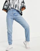 Topshop Mom Jeans In Bleach-blues