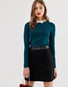 Oasis A-line Mini Skirt With Bow Detail In Black - Black