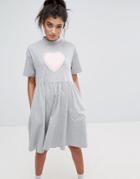 Lazy Oaf No Thanks T-shirt Dress - Gray