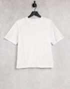 Asos Design T-shirt With Padded Shoulders In White