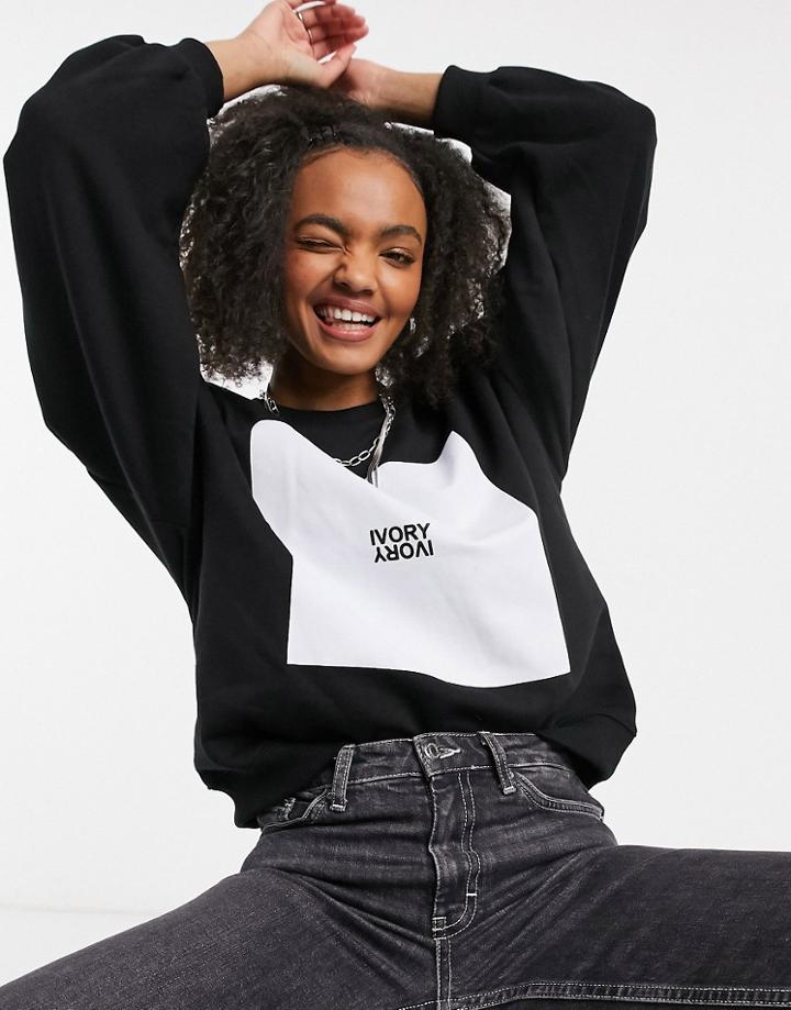 Pieces Sweat With Motif In Black