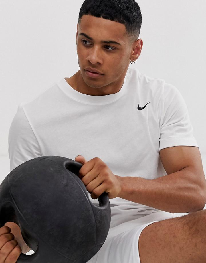 Nike Training Dry T-shirt In White-black