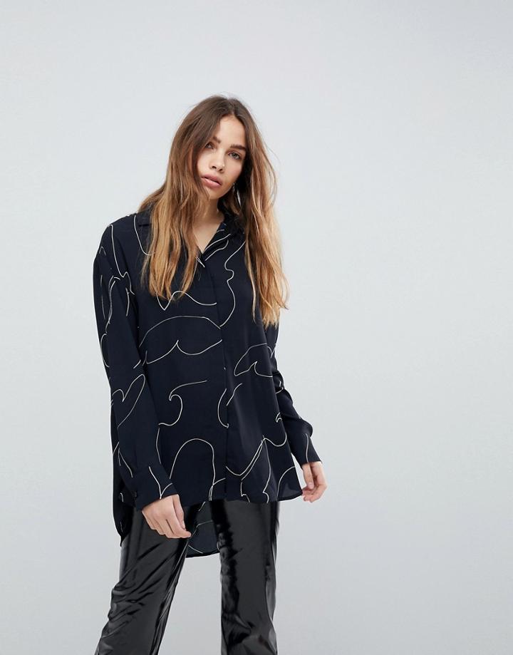 Weekday Squiggle Print Shirt - Multi