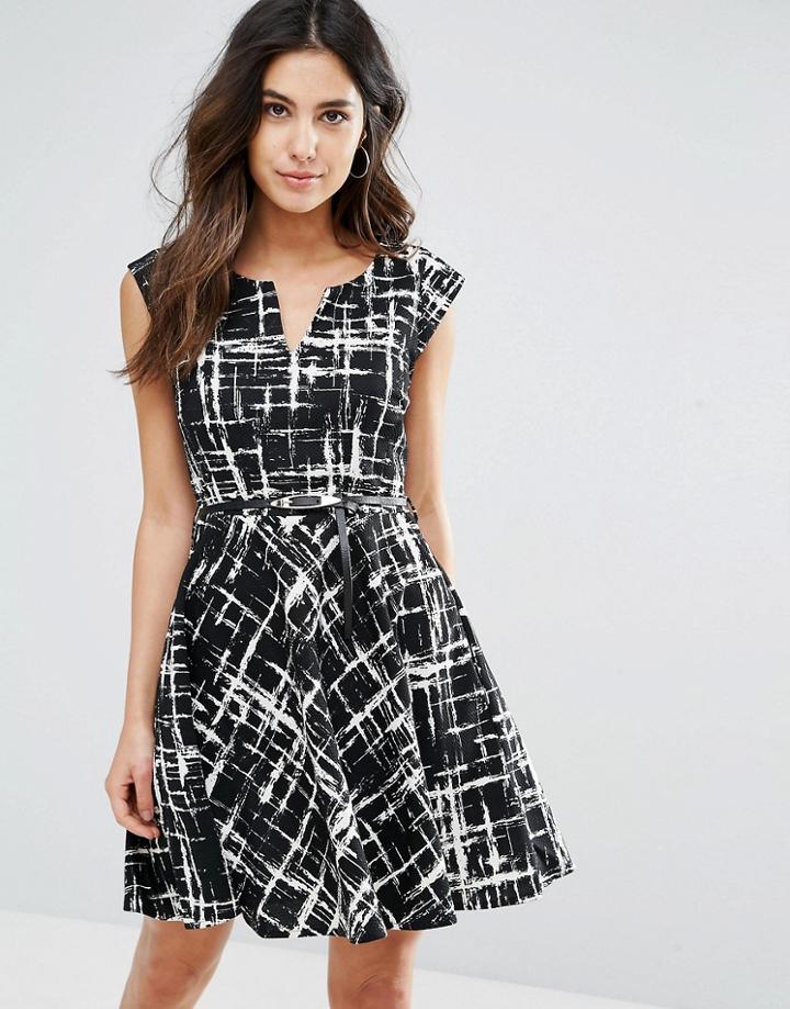 Louche Gael Dress In Scratch Print - Black