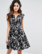 Louche Gael Dress In Scratch Print - Black
