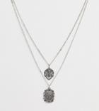 Reclaimed Vintage Inspired Layered Medal Pendant Neckchain In Silver Exclusive To Asos - Silver
