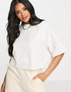 Puma Infuse Oversized Crop T-shirt In Cream-white