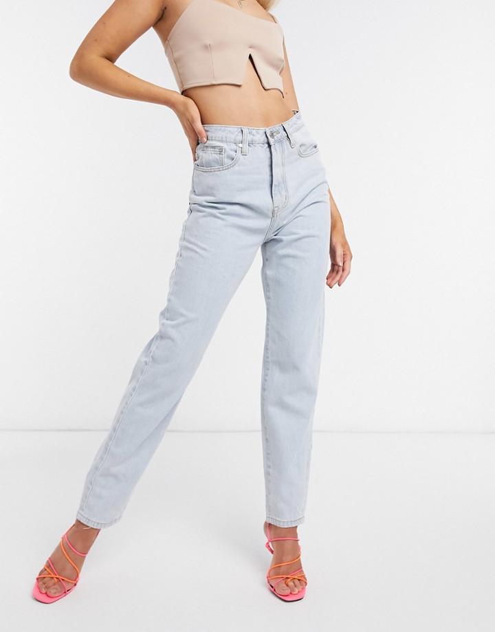 Missguided Riot High Rise Denim Mom Jeans In Blue - Mblue-blues