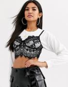 Public Desire Cami Bralette In Lace - Black