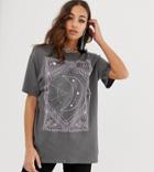 Rokoko Oversized T-shirt With Astrology Print - Black