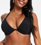 Ivory Rose Fuller Bust Mix And Match Underwire Bikini Top In Black Scrunch Dd G