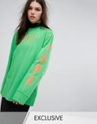 Puma Exclusive To Asos Oversized Long Sleeve T-shirt In Green - Green