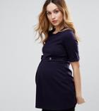 Isabella Oliver Pleat Detail Top With Buttons - Navy