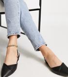 London Rebel Wide Fit Slingback Ballet Flats In Beige-black
