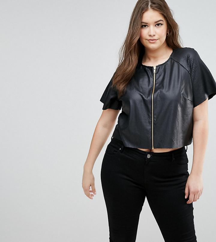 Elvi Black Reptile Box Top - Black