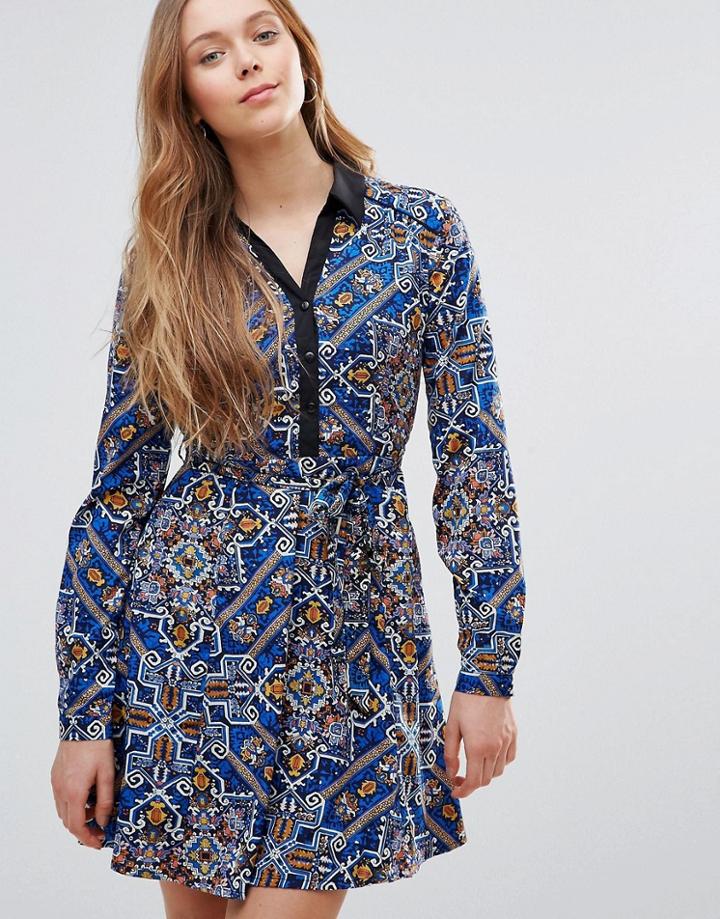 Yumi Front Button Dress - Navy