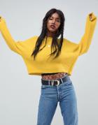 Asos Cropped Oversized Sweater - Yellow