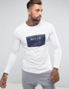 Nicce London Long Sleeve T-shirt With Box Logo - White