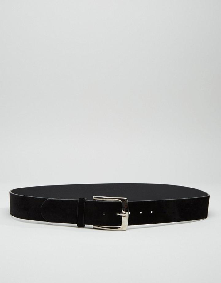 Missguided Silver Buckle Belt - Black