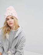 Hollister Knitted Beanie With Pom Pom - Pink
