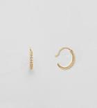 Asos Design Gold Plated Sterling Silver Pull Through Hoop Earrings With Crystals - Gold