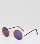 Reclaimed Vintage Inspired Round Sunglasses In Gold Exclusive To Asos - Gold