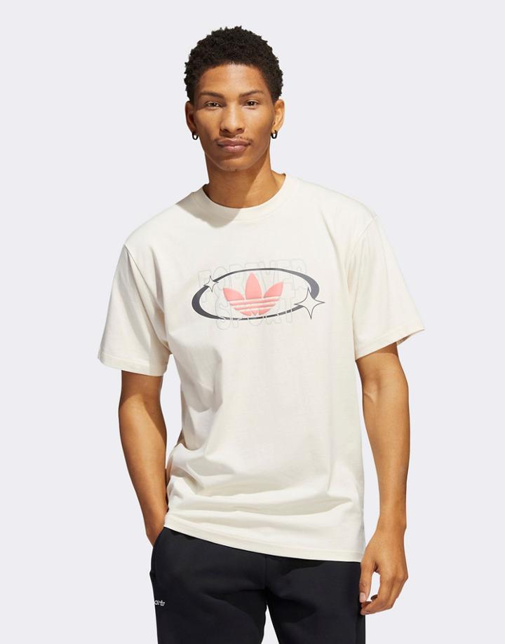 Adidas Originals Sprt Us Trefoil Forever T-shirt In Wonder White