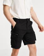 River Island Cargo Shorts In Black