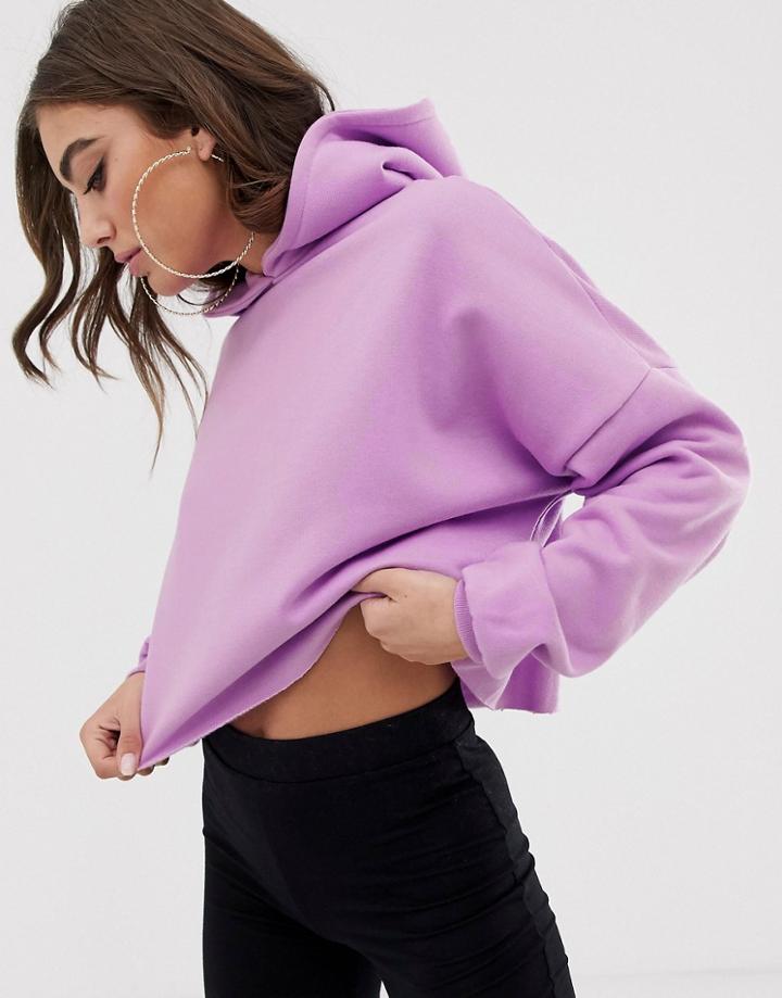 Asos Design Oversized Hoodie In Neon Lilac-purple