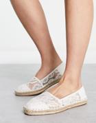Asos Design Joy Toe-cap Espadrilles In White Lace