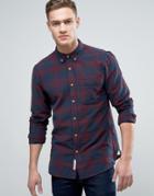 Pull & Bear Regular Fit Checked Shirt In Red And Blue - Red