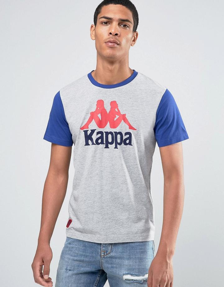 Kappa T-shirt With Large Logo - Gray