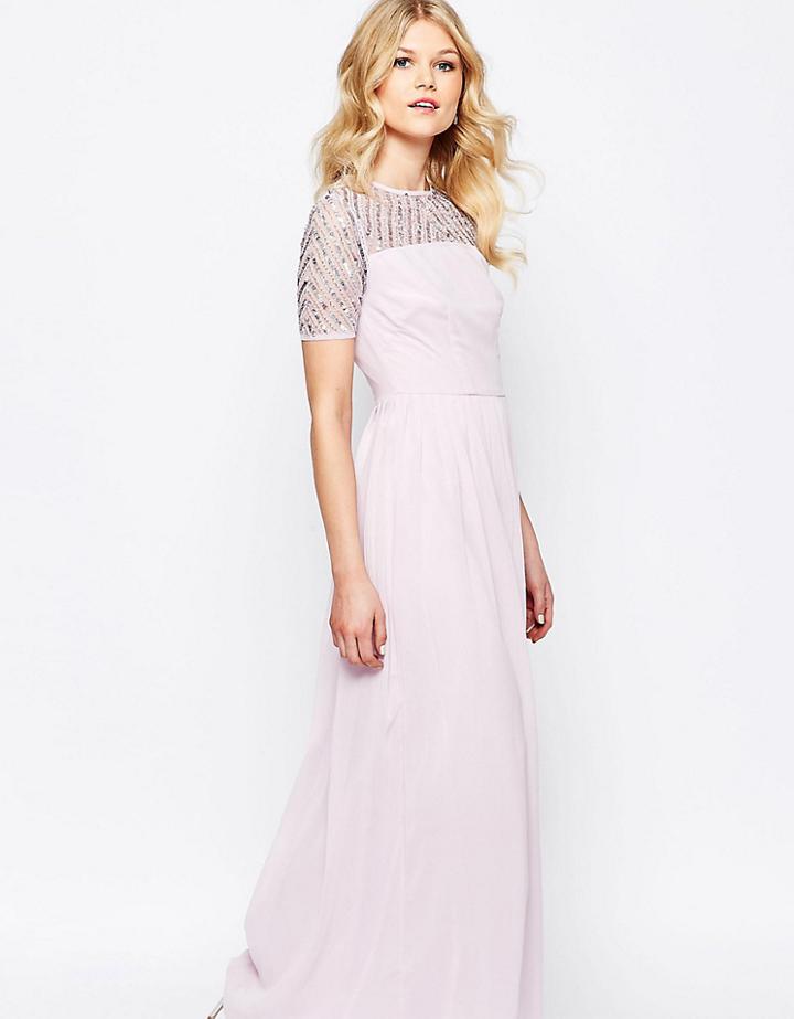 Maya Petite Chiffon Embellished Maxi Dress - Purple