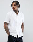 Asos Design Boxy Oversized Shirt With Revere Collar In White - White