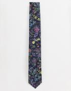 Gianni Feraud Liberty Print Wild Flowers Cotton Tie - Navy