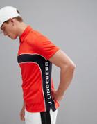 J.lindeberg Golf Desmond Slim Fit Tx Jersey Polo Shirt In Red - Red