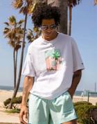Adidas Originals 'summer Club' Hand Drawn Graphic T-shirt In White
