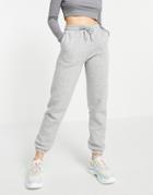 Monki Kardi Organic Cotton Blend Sweatpants In Heather Gray-grey