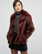 Oasis Boxy Faux Fur Coat - Purple