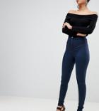 Asos Tall Rivington High Waisted Jeggings In Vivienne Dark Wash - Blue