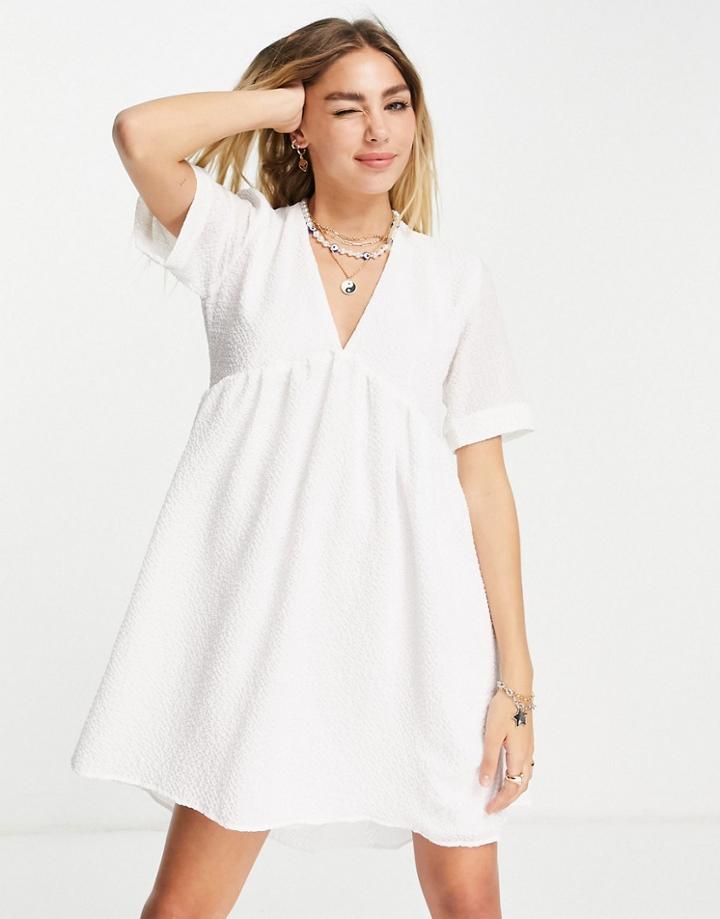 Bolongaro Trevor Mary Jane Mini Smock Dress In Cream-white