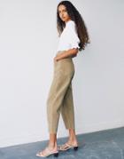 Pull & Bear Elasticated Waist Pants In Tan-brown