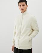 Asos Design Track Jersey Jacket In Beige