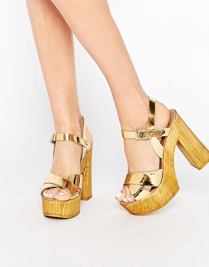 Asos Talula Heeled Sandals - Gold