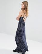 Only Tile Print Maxi Dress With Strappy Back - Night Sky